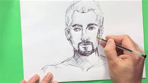 Come Disegnare Il Volto Di Un Uomo A Penna Tutorial Youtube