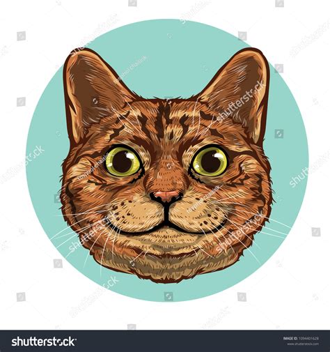 Happy Orange Brown Cat Vector Stock Vector (Royalty Free) 1094401628
