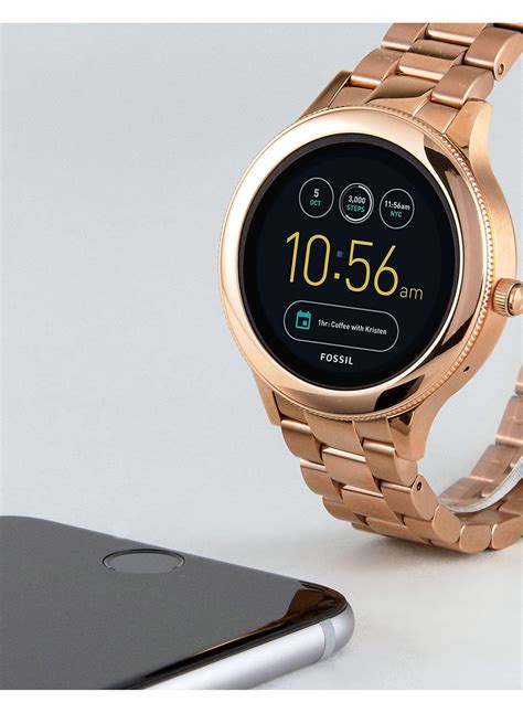 Fossil Q Ftw6000 Venture Bracelet Smart Watch In Gold Metallic Lyst