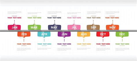 Infographic Month Planner Design One Year Timeline With Monthly