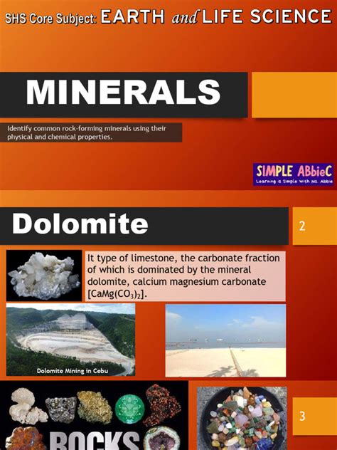 Lesson 3 Minerals Pdf Minerals Rock Geology