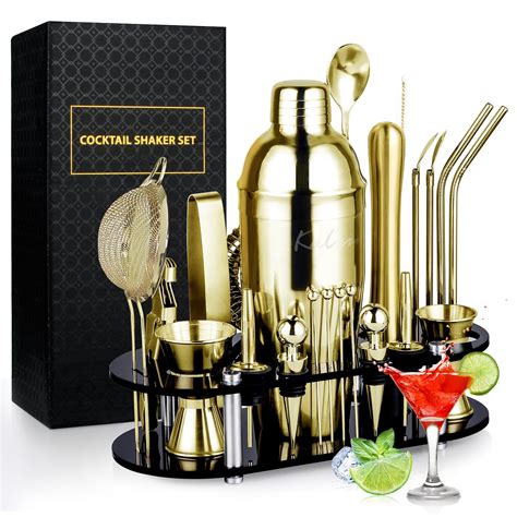 Kalrin Bartender Kit 25 Piece Cocktail Shaker Set Stainless Steel Bar