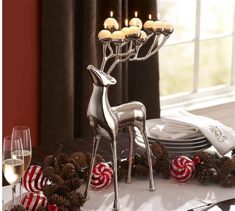 Silver Plated Reindeer Candelabra Holiday Decor Christmas Pottery Barn Christmas Christmas