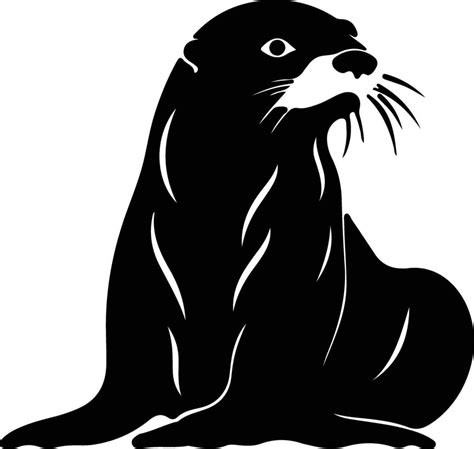 sea otter black silhouette 38102409 Vector Art at Vecteezy