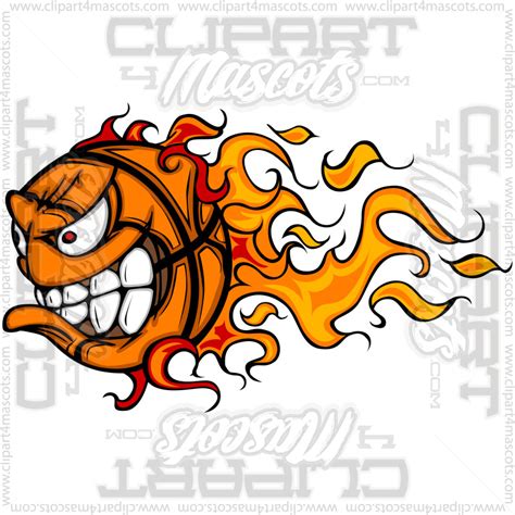 Flaming Basketball Image Vector Or  Formats