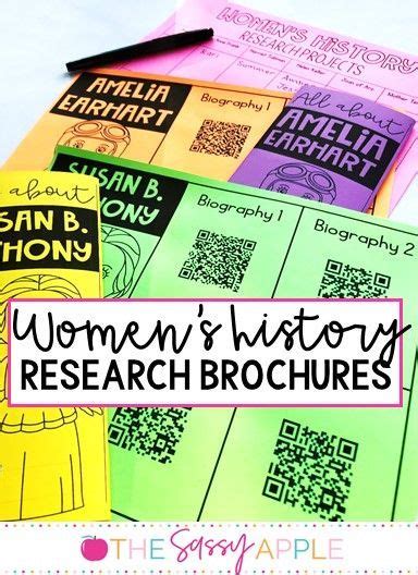 Womens History Month Writing Activity Biography Brochure Research Project