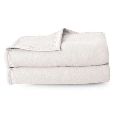 Couverture pure laine vierge Woolmark 500g m² VOLTA 180x240 cm Blanc