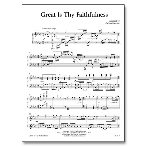 Great Is Thy Faithfulness – Sheet Music | Carlton Forrester Music