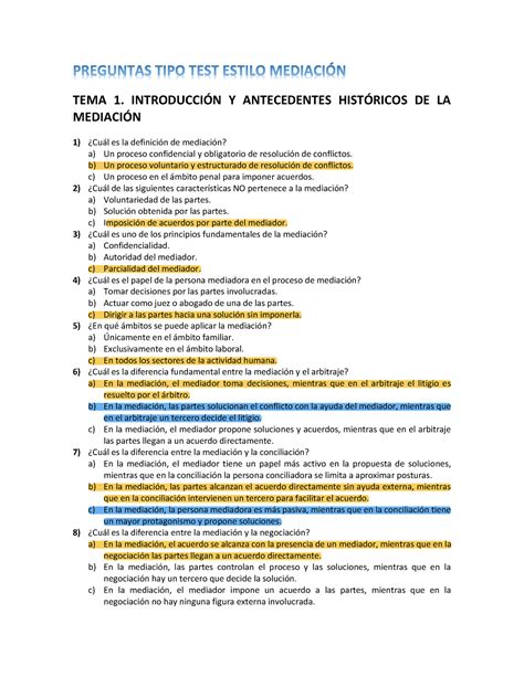 Referencia De Examen De Mediaci N Tema Introduccin Y Antecedentes