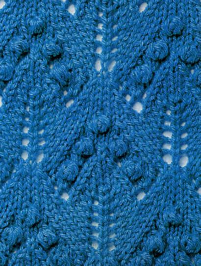 Japanese Waves Lace And Bobbles Stitch Knitting Kingdom