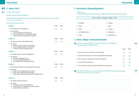 Trainingseinheiten Deutsch Pflege