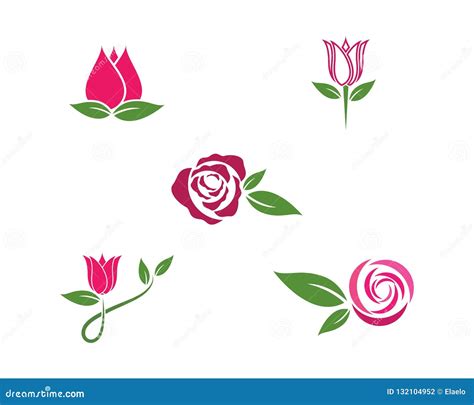 Rose Flower Logo Template Stock Vector Illustration Of Beautiful