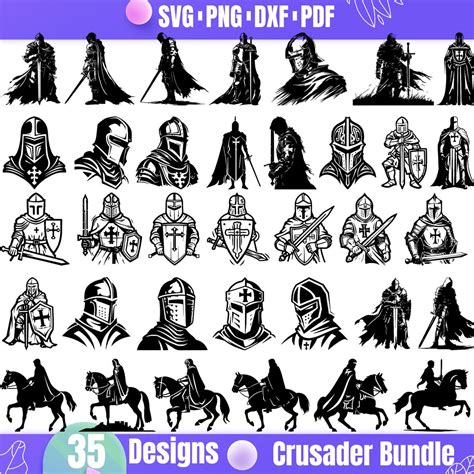 High Quality Crusader Svg Bundle Crusader Dxf Crusader Png Crusader