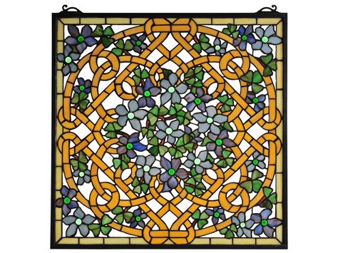 Meyda Tiffany Shamrock Garden Stained Glass Window My99027