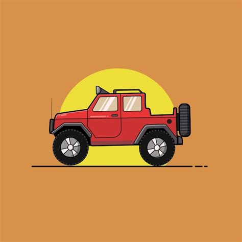 Ilustraci N De Dise O Plano De Coche De Aventura Todoterreno Vector