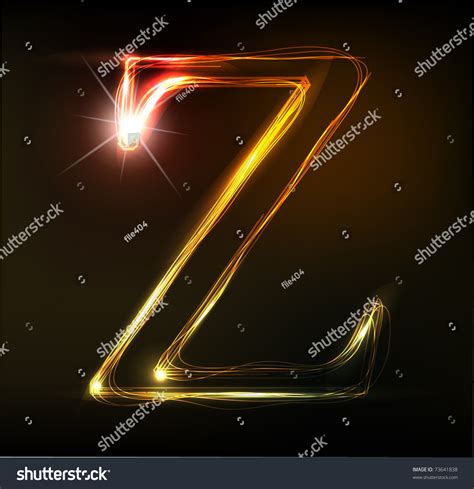 Glowing Neon Font Shiny Letter Z Stock Vector Illustration 73641838