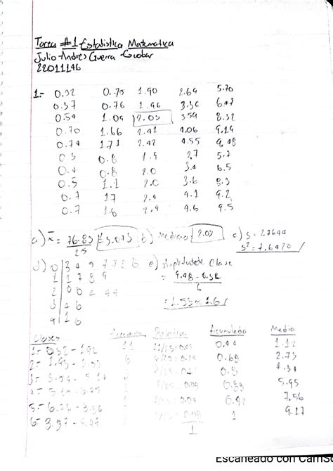 Solution Tarea Julio Guerra Estad Stica Matem Tica Studypool