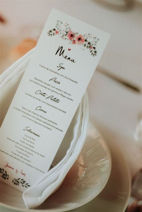 Ideias Originais Para Apresentar O Menu De Casamento Menu Casamento