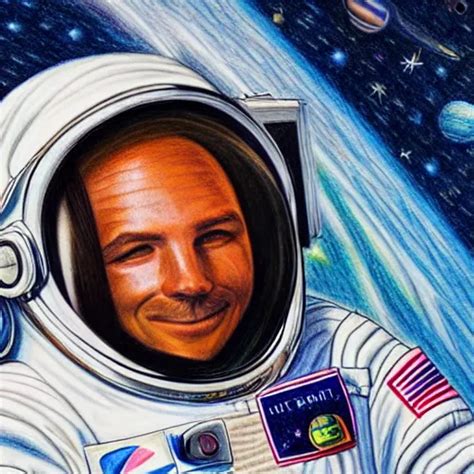 Highly Detailed Color Pencil Drawing Of An Astronaut Stable Diffusion