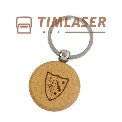 Llavero De Madera Redondo 4 Cm Con Grabado Laser Personalizado Timlaser