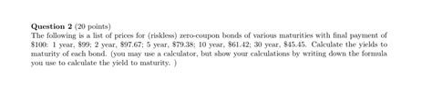 Solved Question 2 20 Points The Following Is A List Of