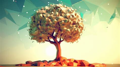 D Low Poly Tree Rendered Object Illustration D Nature Tree Png