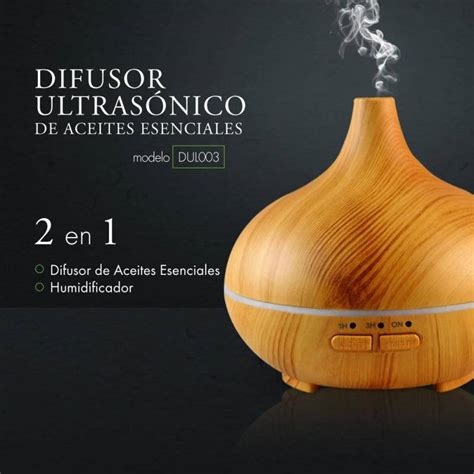 Humidificador Difusor de Aromas Eléctrico Aromaterapia Madera Clara