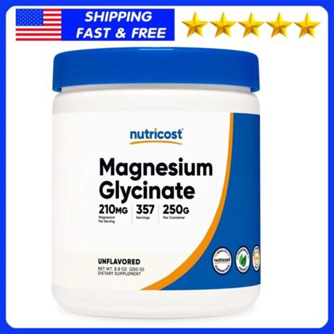 Nutricost Magnesium Glycinate Powder 250 Grams Unflavored Ebay