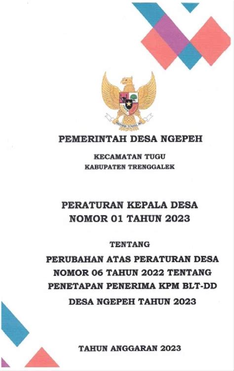 PERKADES BLT DD TAHUN 2023 PERUBAHAN I Website Desa NGEPEH