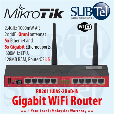 Mikrotik RB2011UiAS 2HnD IN 11 Port Gigabit Router WiFi AP With SFP And