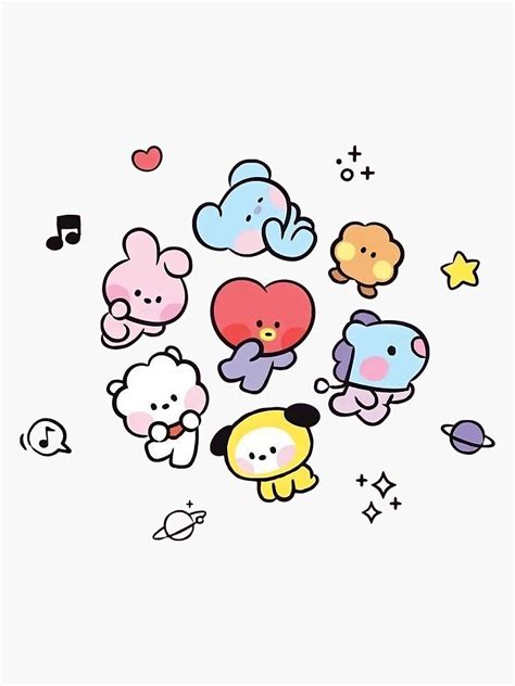 "BT21 cute characters " Sticker for Sale by ARMYforARMY | Redbubble