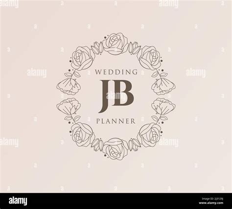 Jb Initials Letra Boda Monograma Colecci N De Logotipos Mano Dibujado