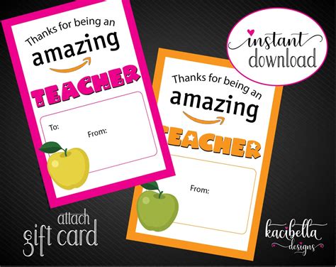 Amazon Teacher Appreciation Printable