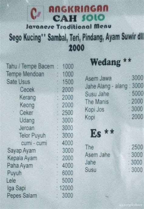 Selalu Diperbarui Menu Angkringan Cah Solo Wiyung Surabaya