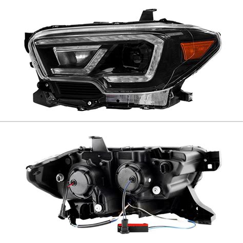 Spyder Pro Jh Tta Fled Sr Bk Black Light Tube Projector Led Headlights