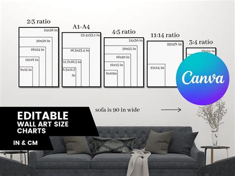 Size Guide For Digital Artwork With Multiple Aspect Ratios Canva