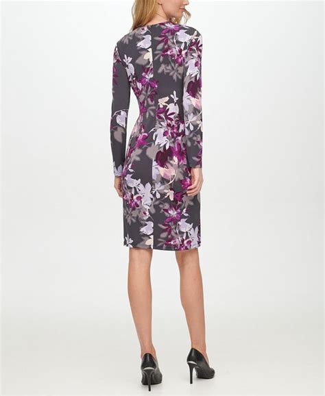 Calvin Klein Floral Print Faux Wrap Dress Macys