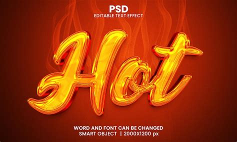 Effet De Texte Modifiable 3d Chaud Premium Psd Avec Arrière plan PSD