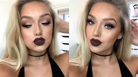 Instagram "Baddie" Makeup Tutorial- Matte Eyes, Dark Lips + OUTFIT ...