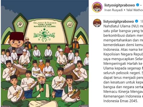 Unggahan Unik Kapolri Sigit Di Media Sosial Ucapkan Harlah Ke 101 Nu Ada Warga Konoha Bersarung