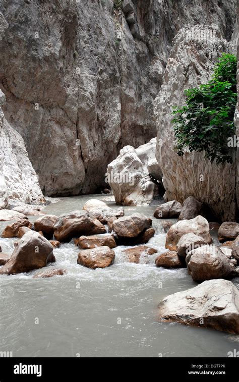 Saklikent Canyon Nature Park Esen Cay River Gorge Rock Canyon In The