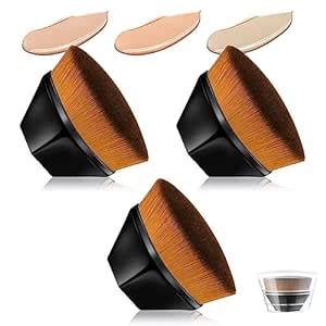 3 Stück Magic Foundation Brush Flacher Foundation Pinsel Oval Make up