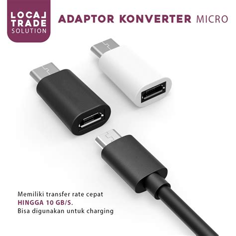 Jual Adaptor Konverter Micro Usb To Type C Usb 31 Bahan Aluminium Sambungan Konektor Micro Usb