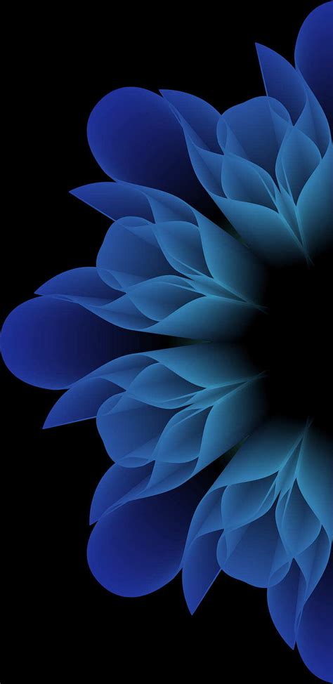 HD Wallpaper Flower AMOLED Android Apple Black Dark Galaxy IOS IPhone