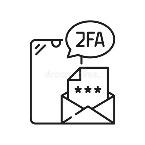 2FA Two Factor Verification Icon E Mail Password Stock Vector