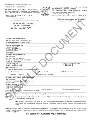 Fillable Online Assessor Lacounty Exm Rev Fax Email