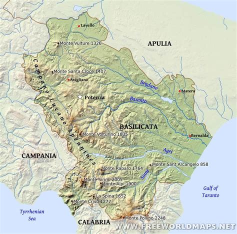 Map Of Basilicata Italy ~ GOOGLESAKE