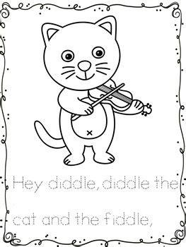 Nursery Rhyme Hey Diddle Diddle Color And Trace By Hush A Bye