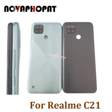 Novaphopat For Realme C21 Battery Cover Back Rear Door Housing Case