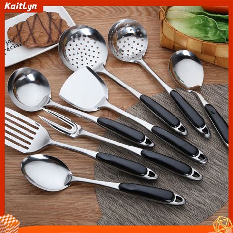 Stainless Steel Soup Spoon Spatula With Long Handle Kitchen Cooking